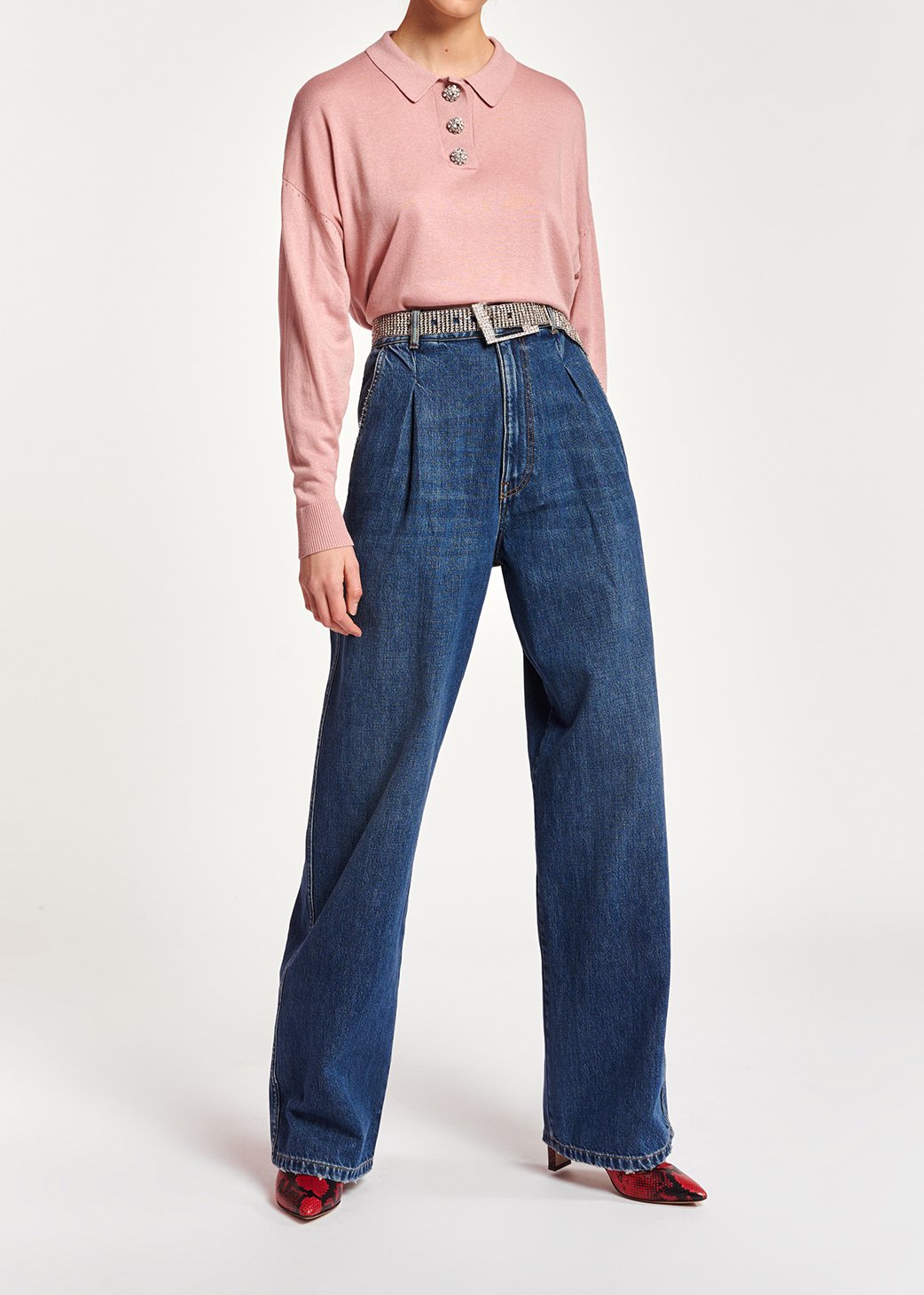 Blauwe jeans met hoge taille en wijde pijpen RE—SSENTIEL tweedehands photo 5