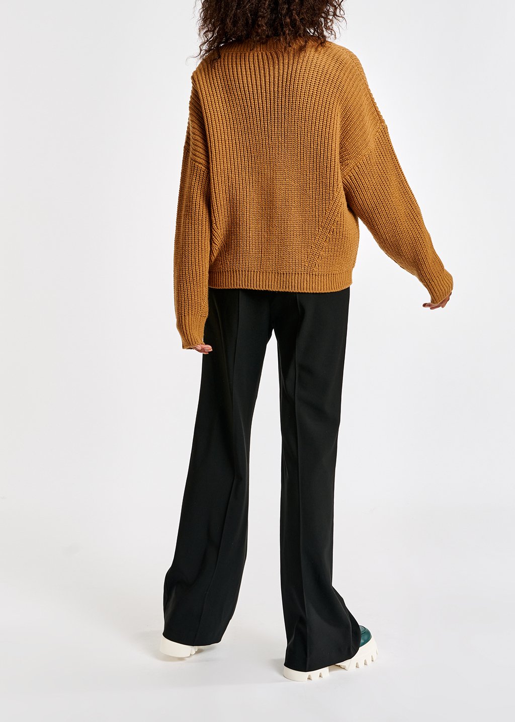 Camel ribbed-knit cardigan RE—SSENTIEL second-hand photo 6