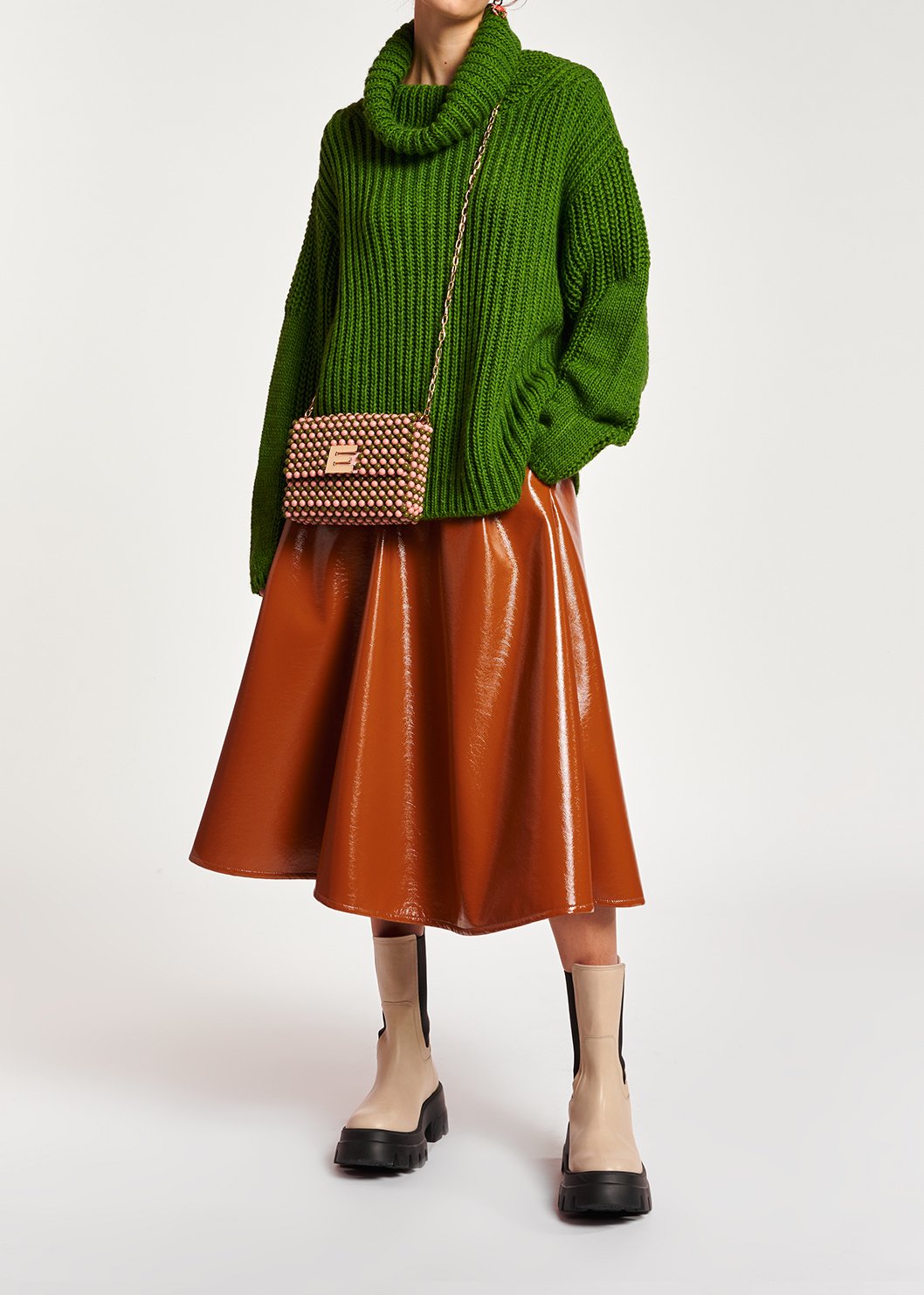 Green chunky ribbed turtleneck sweater RE—SSENTIEL second-hand photo 4