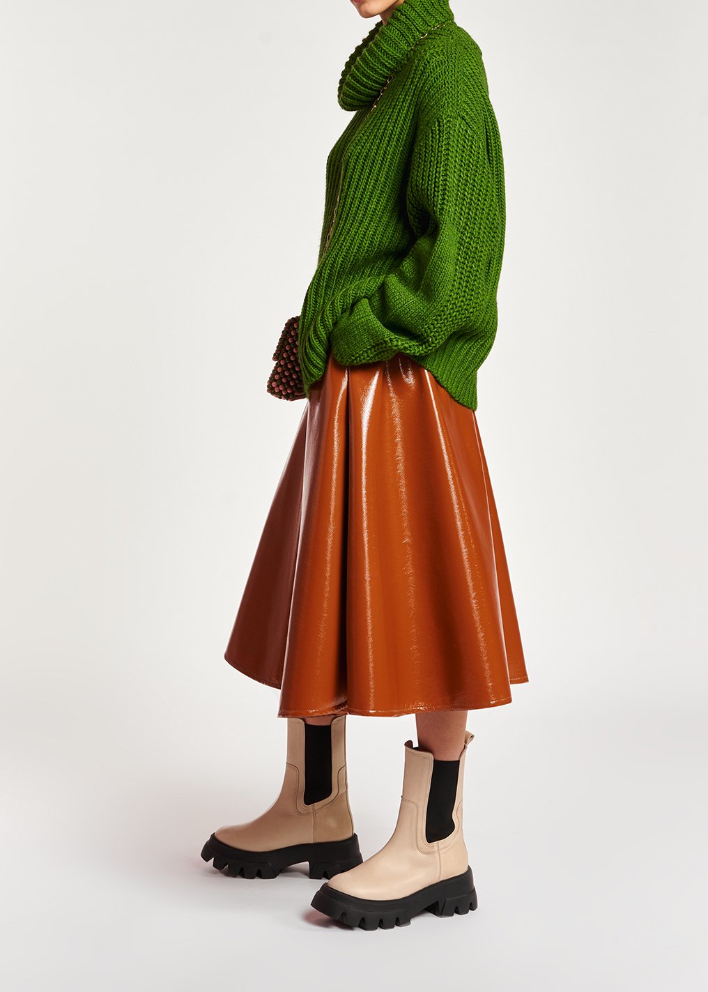 Green chunky ribbed turtleneck sweater RE—SSENTIEL second-hand photo 5