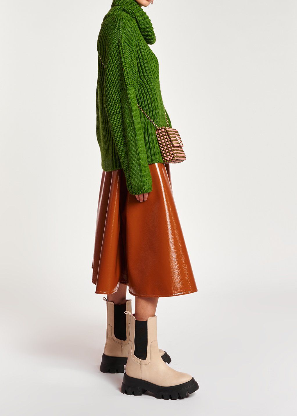 Green chunky ribbed turtleneck sweater RE—SSENTIEL second-hand photo 6