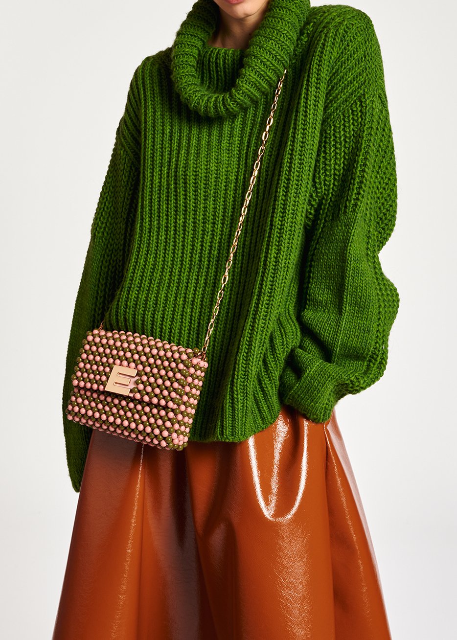 Green chunky ribbed turtleneck sweater RE—SSENTIEL second-hand photo 7