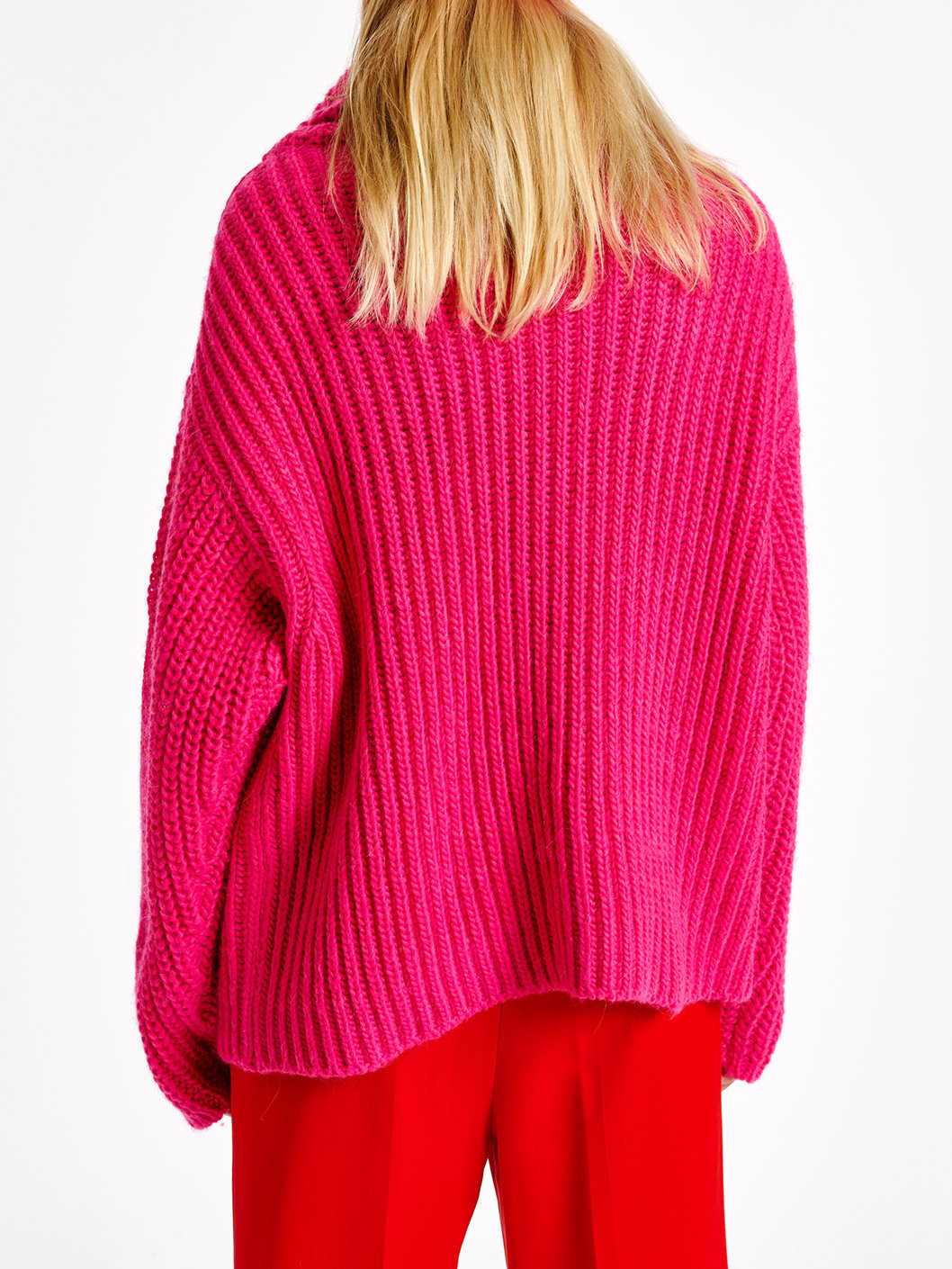 Pink chunky ribbed turtleneck sweater RE—SSENTIEL second-hand photo 5
