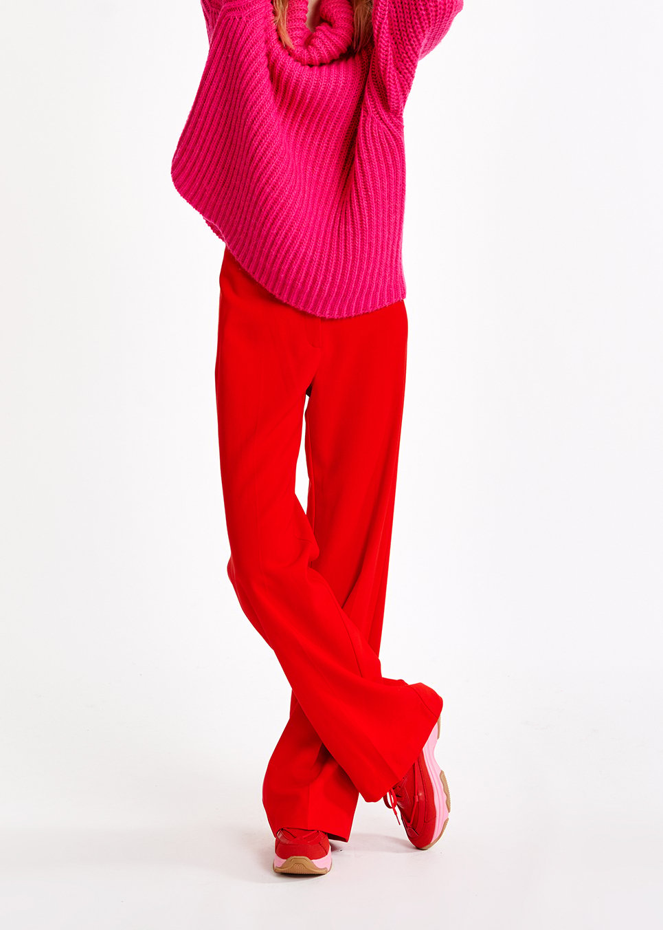 Pink chunky ribbed turtleneck sweater RE—SSENTIEL second-hand photo 7