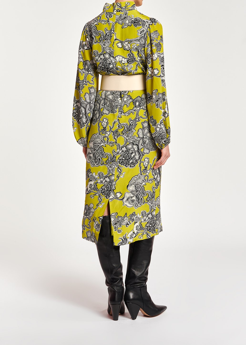 Lime green floral-print midi dress RE—SSENTIEL second-hand photo 7