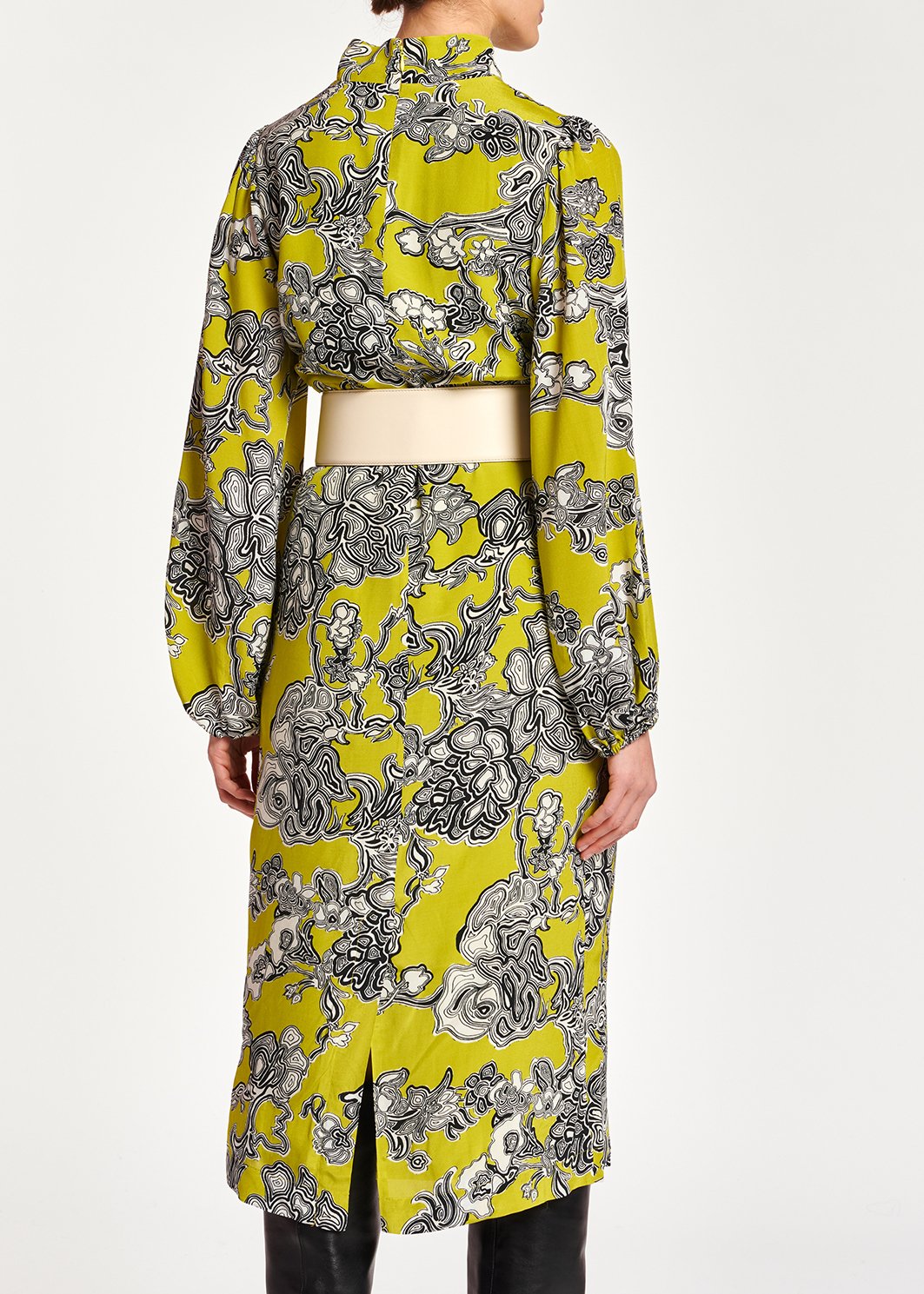 Lime green floral-print midi dress RE—SSENTIEL second-hand photo 8