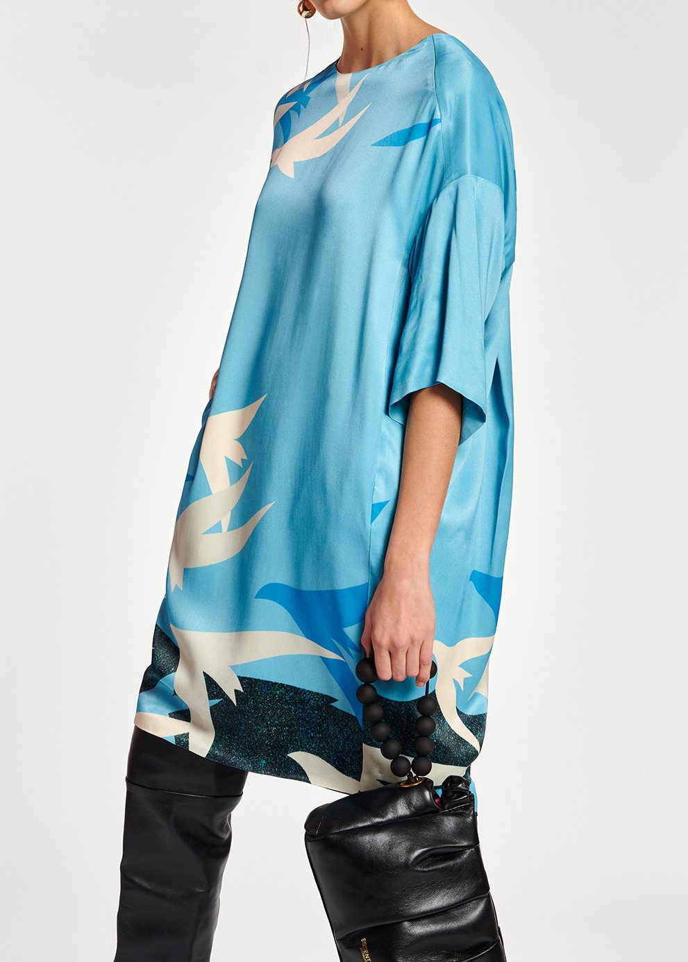 Mini robe bleue à  coupe cocon RE—SSENTIEL seconde main photo 6