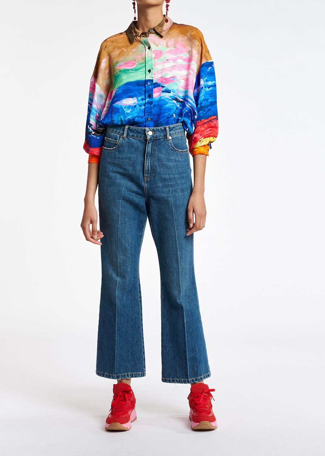 Blauwe jeans met wijd uitlopende pijpen RE—SSENTIEL tweedehands photo 3