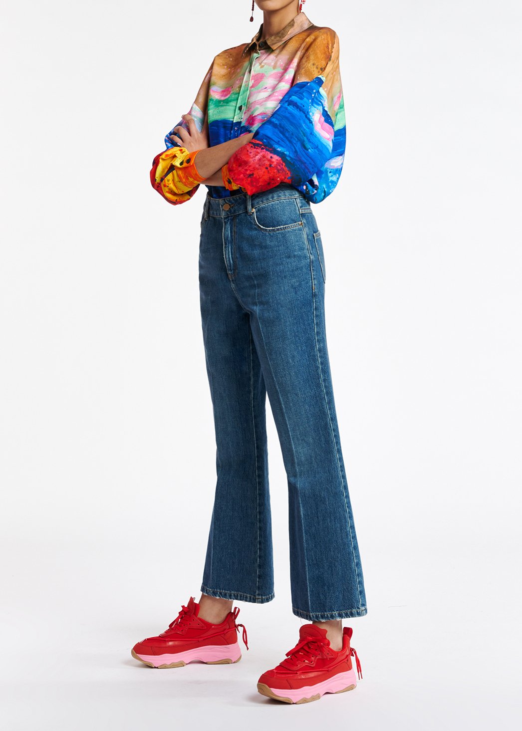 Blauwe jeans met wijd uitlopende pijpen RE—SSENTIEL tweedehands photo 5