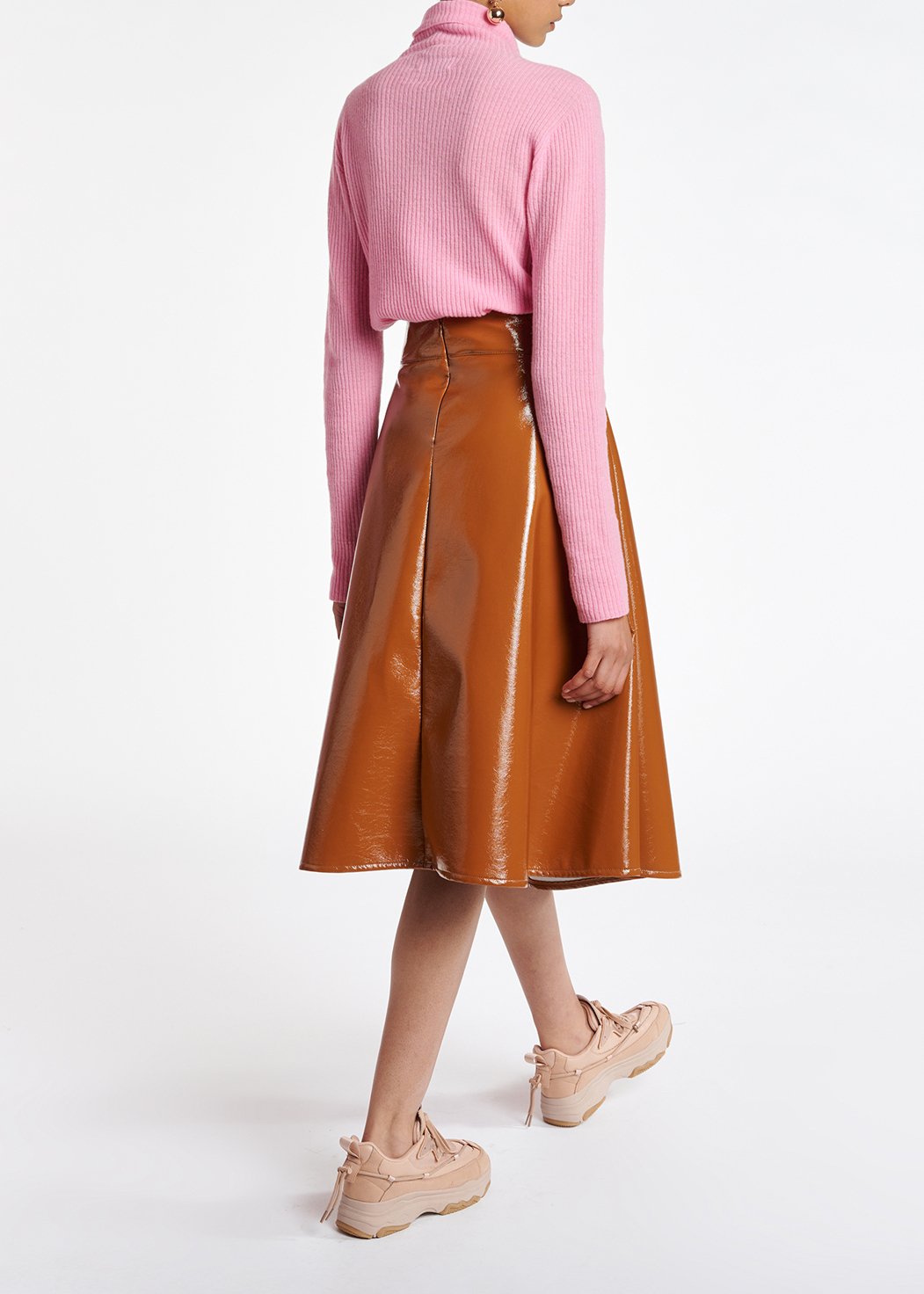 Camel faux leren rok met A-lijn RE—SSENTIEL tweedehands photo 6