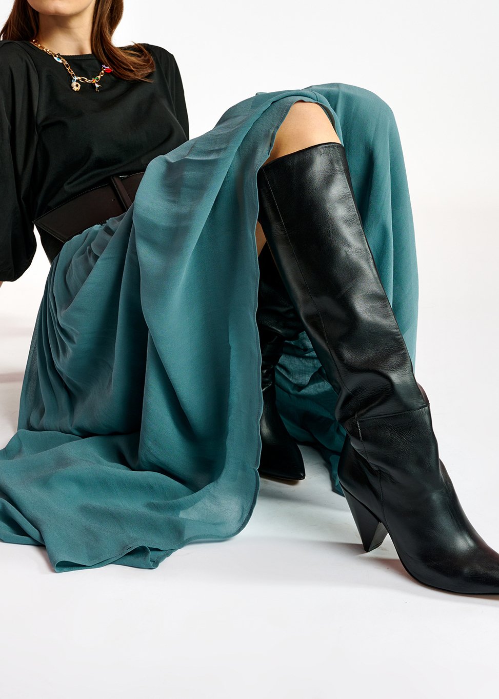 Jupe maxi bleue RE—SSENTIEL seconde main photo 6