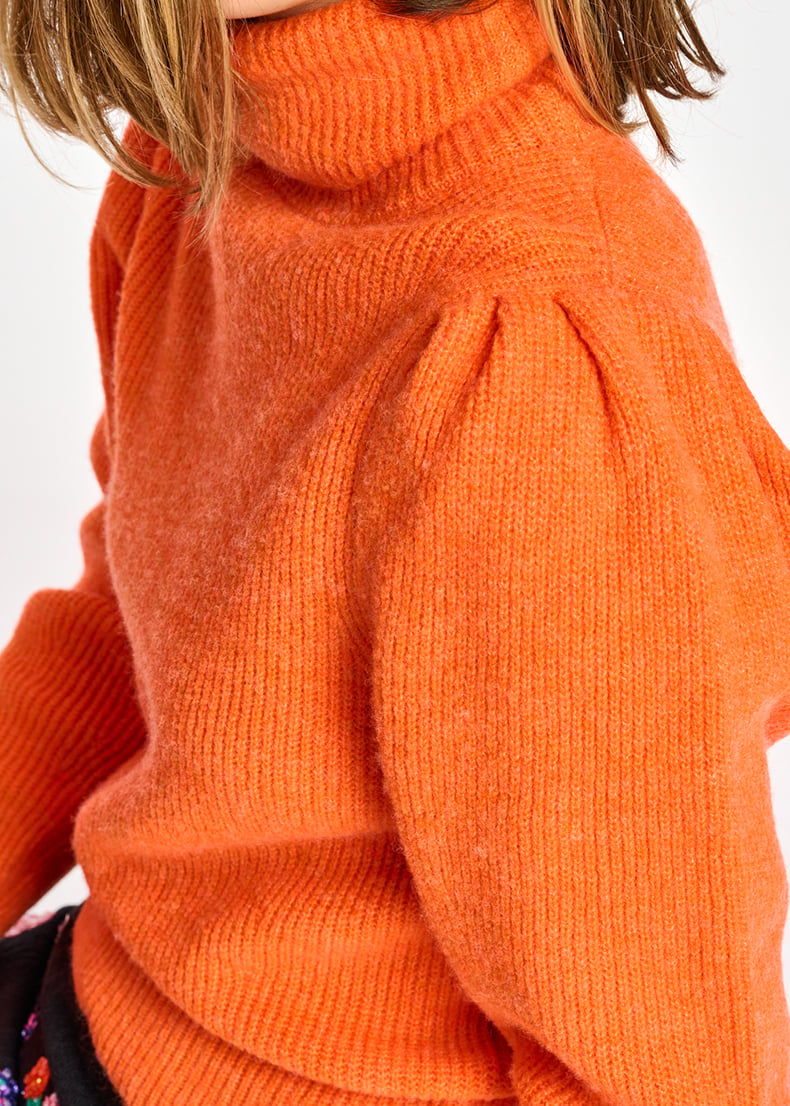 Orange trui met rolkraag en pofschouders RE—SSENTIEL tweedehands photo 6