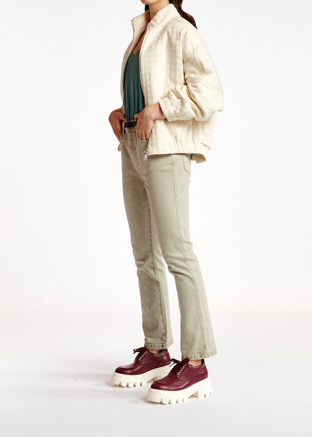 Jean beige aux jambes droites RE—SSENTIEL seconde main photo 3