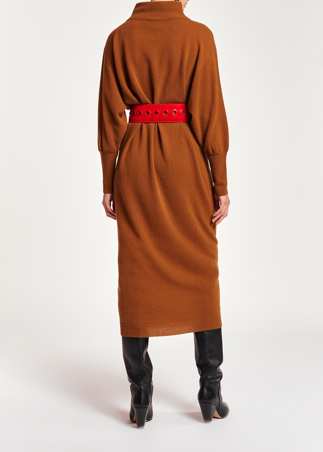 Robe midi camel en laine mérinos RE—SSENTIEL seconde main photo 5