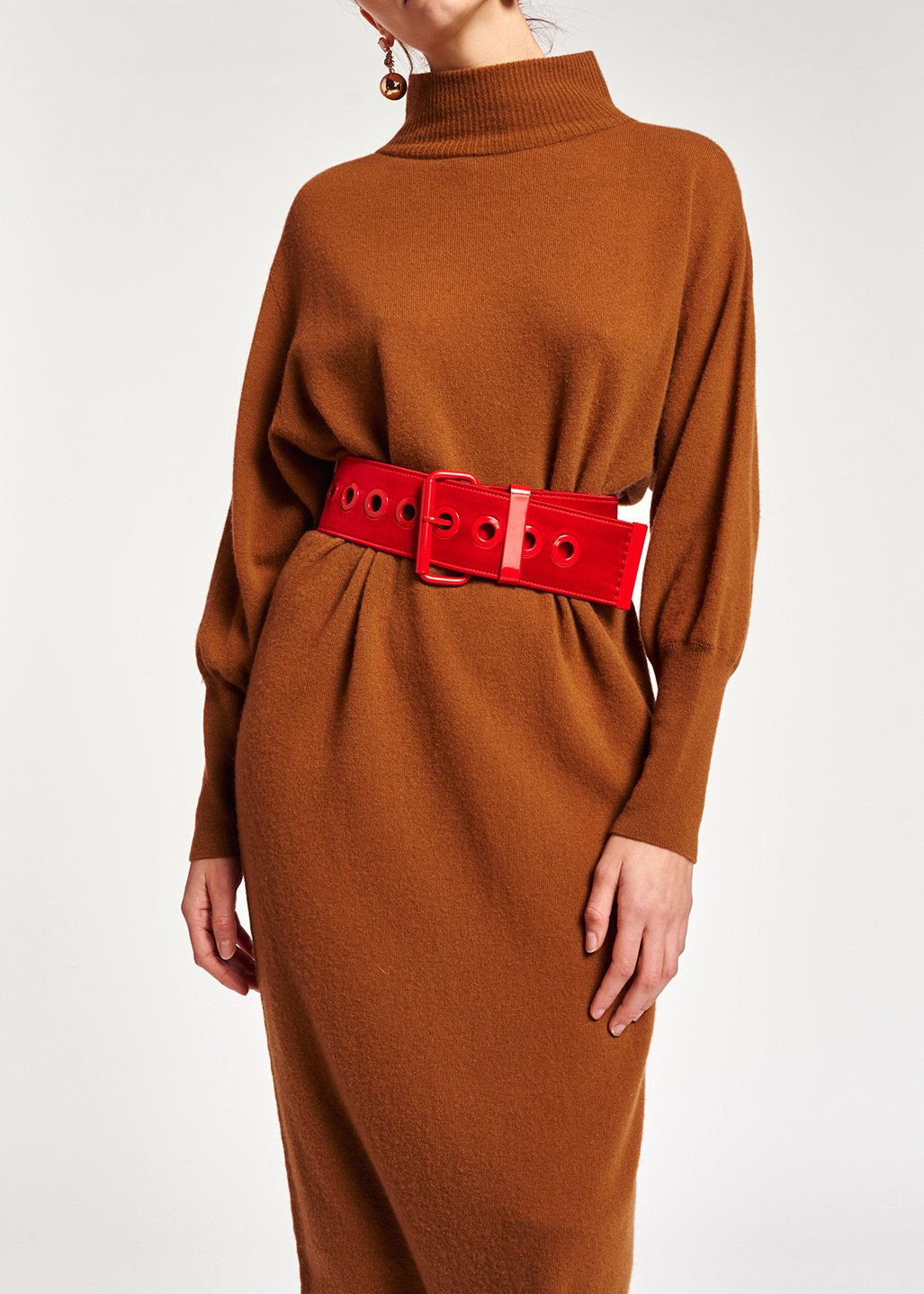 Robe midi camel en laine mérinos RE—SSENTIEL seconde main photo 8