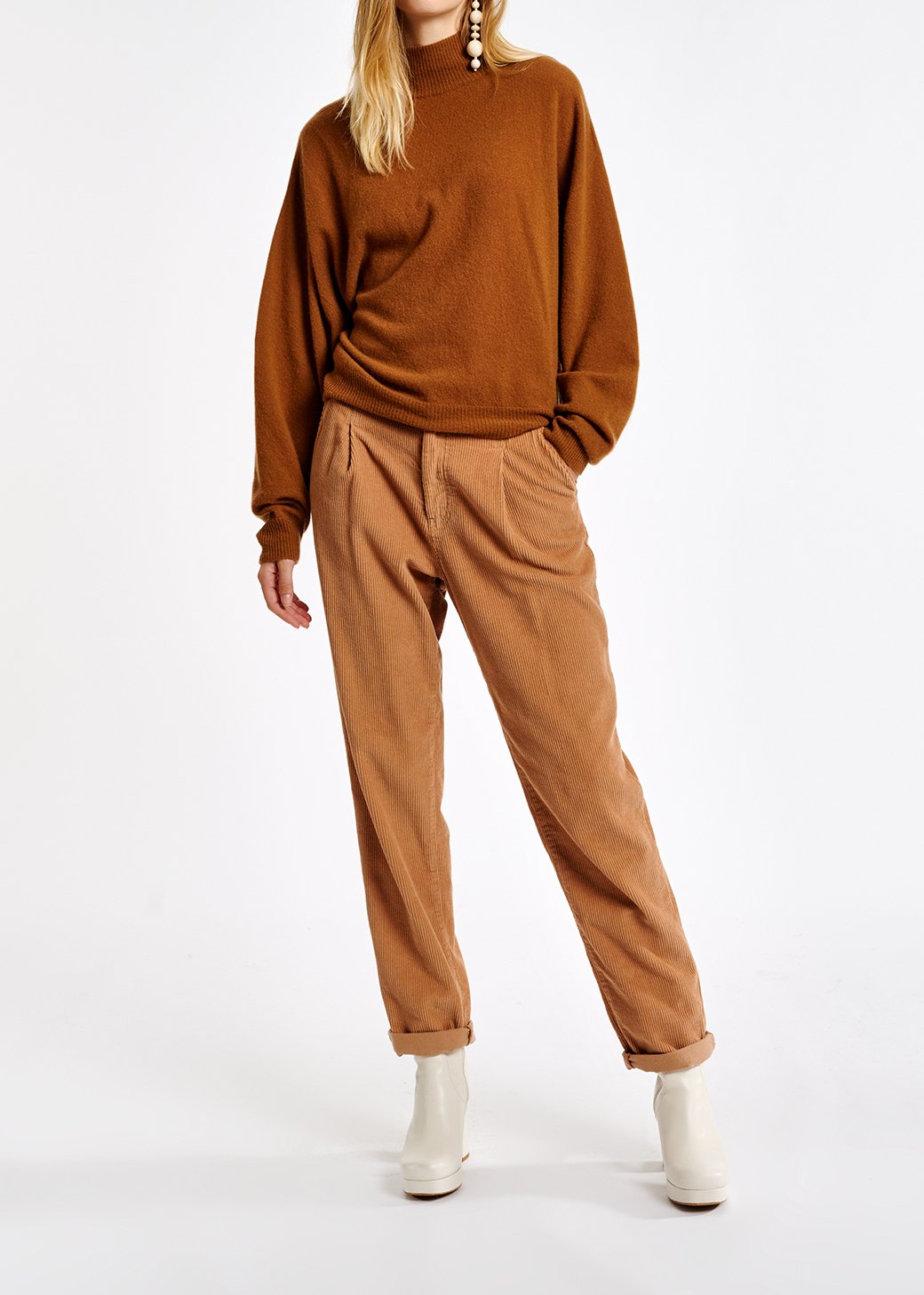 Camel broek van katoenen fluweel RE—SSENTIEL tweedehands photo 3