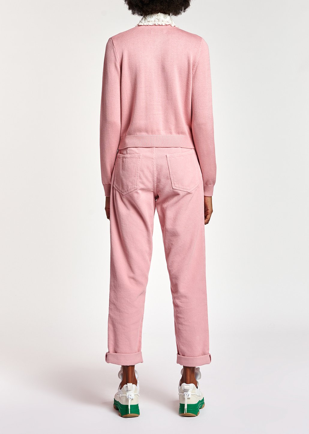 Pantalon en velours rose RE—SSENTIEL seconde main photo 6