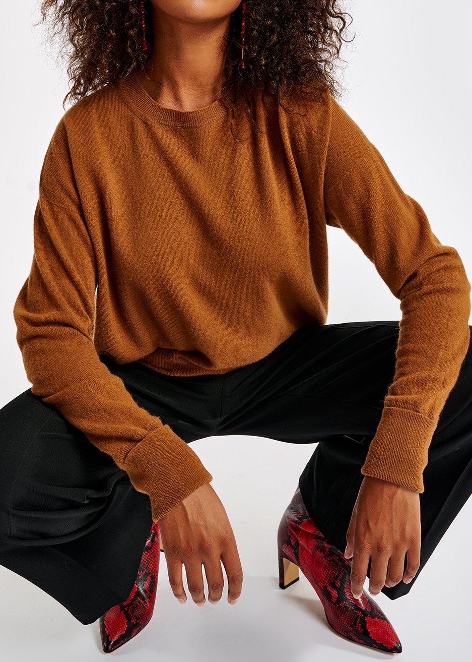 Pull camel en mélange de mérinos RE—SSENTIEL seconde main photo 3