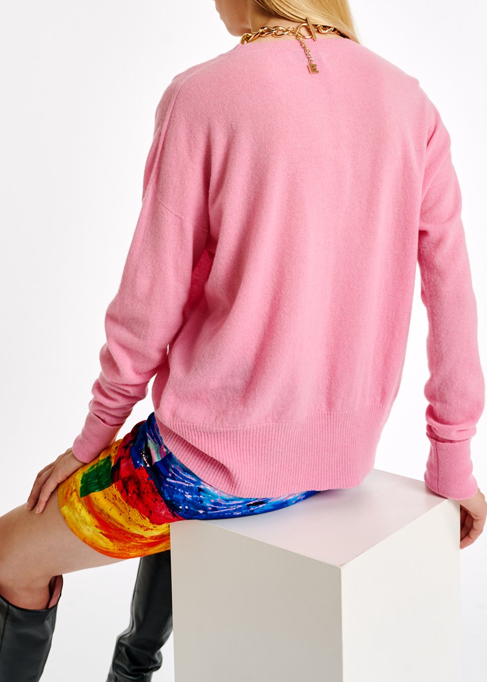 Pink merino wool blend sweater RE—SSENTIEL second-hand photo 4
