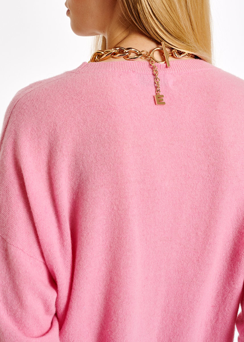 Pink merino wool blend sweater RE—SSENTIEL second-hand photo 6