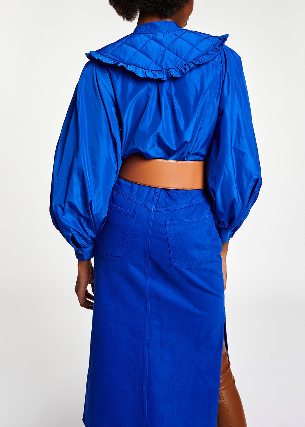 Jupe fourreau bleue à  taille haute RE—SSENTIEL seconde main photo 5