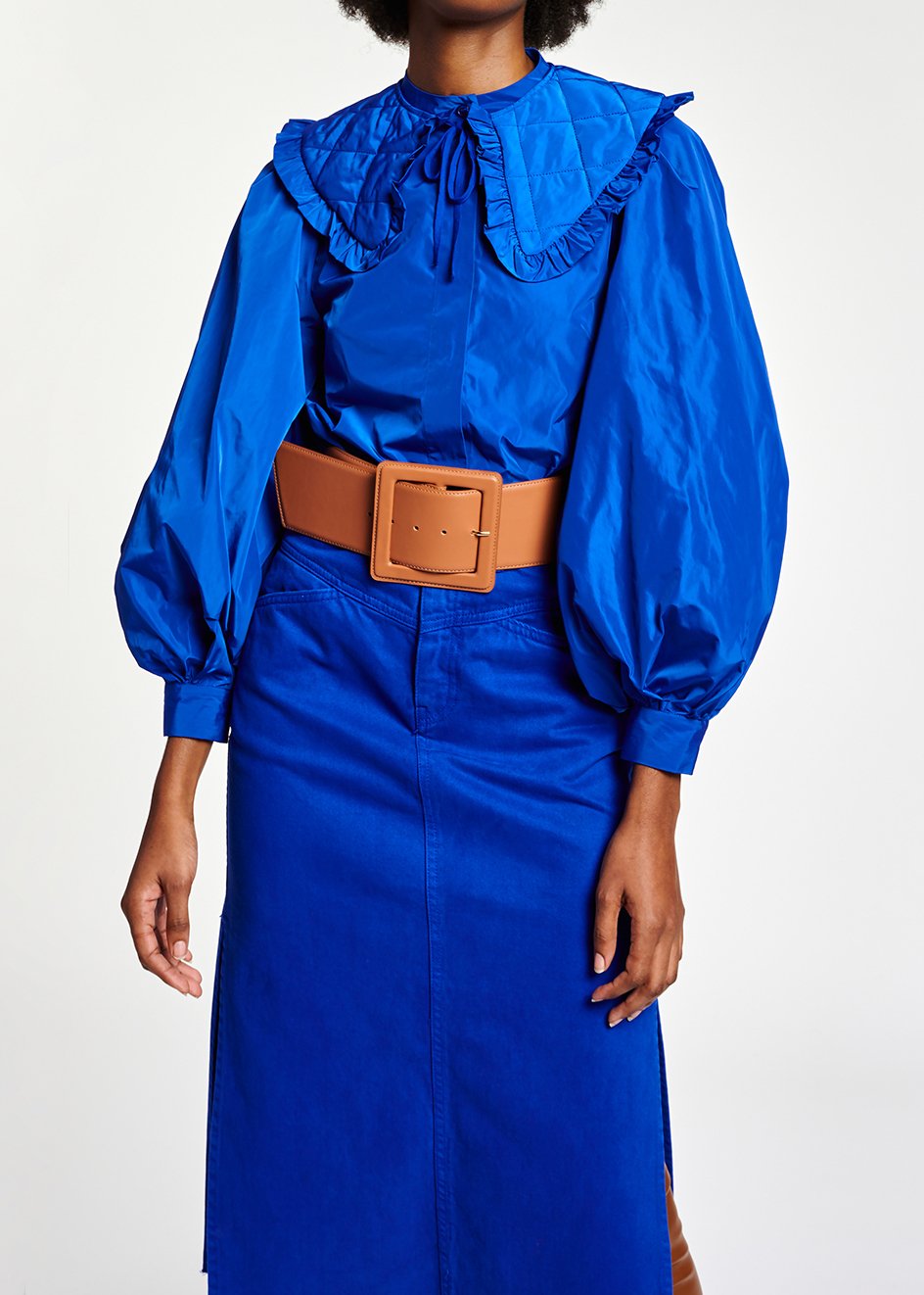 Jupe fourreau bleue à  taille haute RE—SSENTIEL seconde main photo 6
