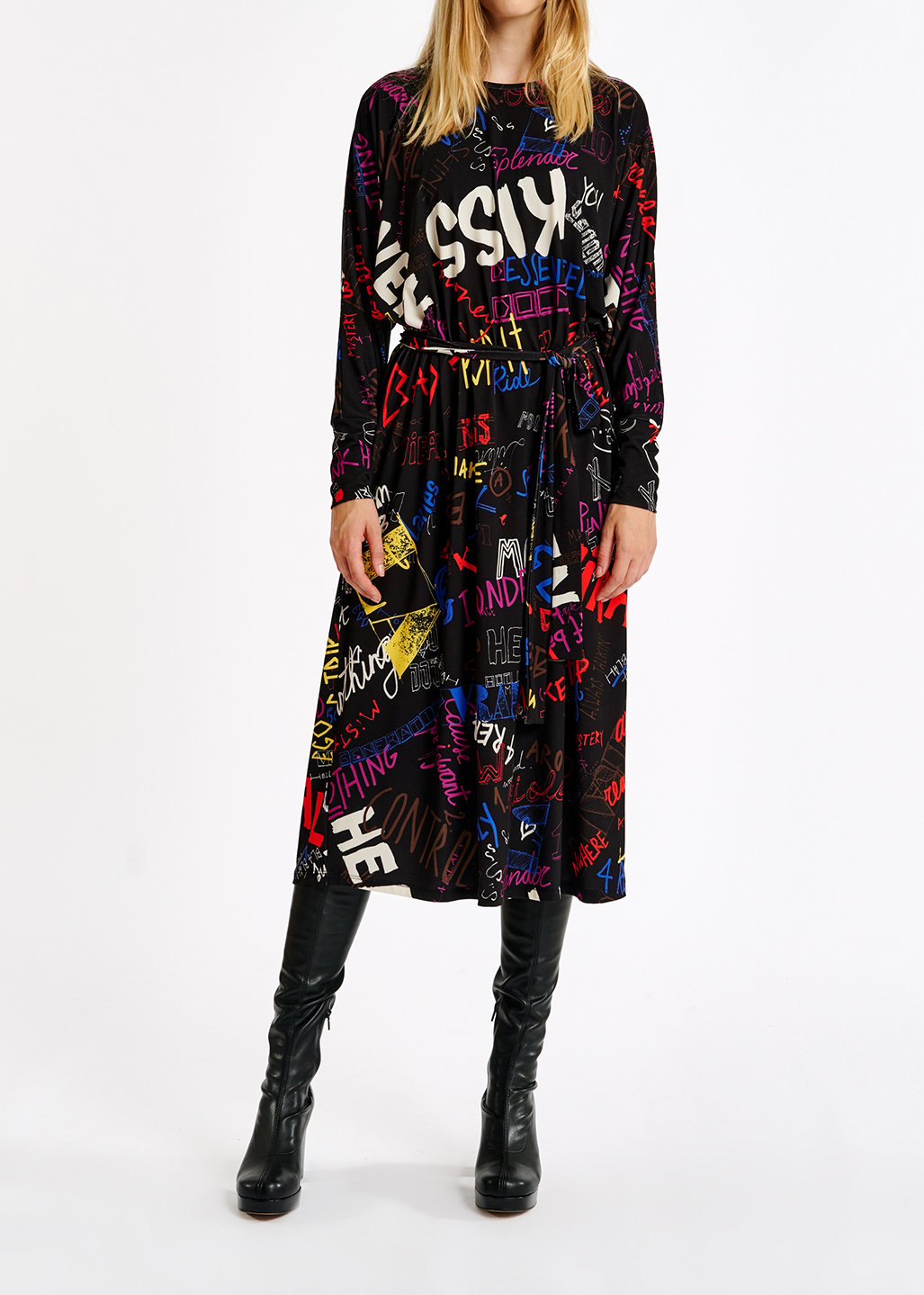 Robe midi avec texte imprimé RE—SSENTIEL seconde main photo 3