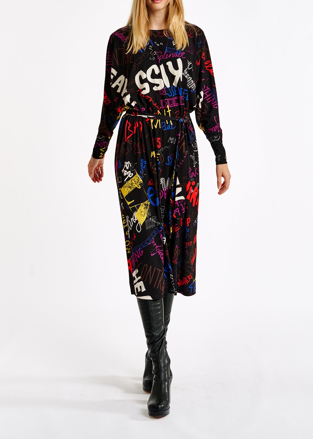 Robe midi avec texte imprimé RE—SSENTIEL seconde main photo 8
