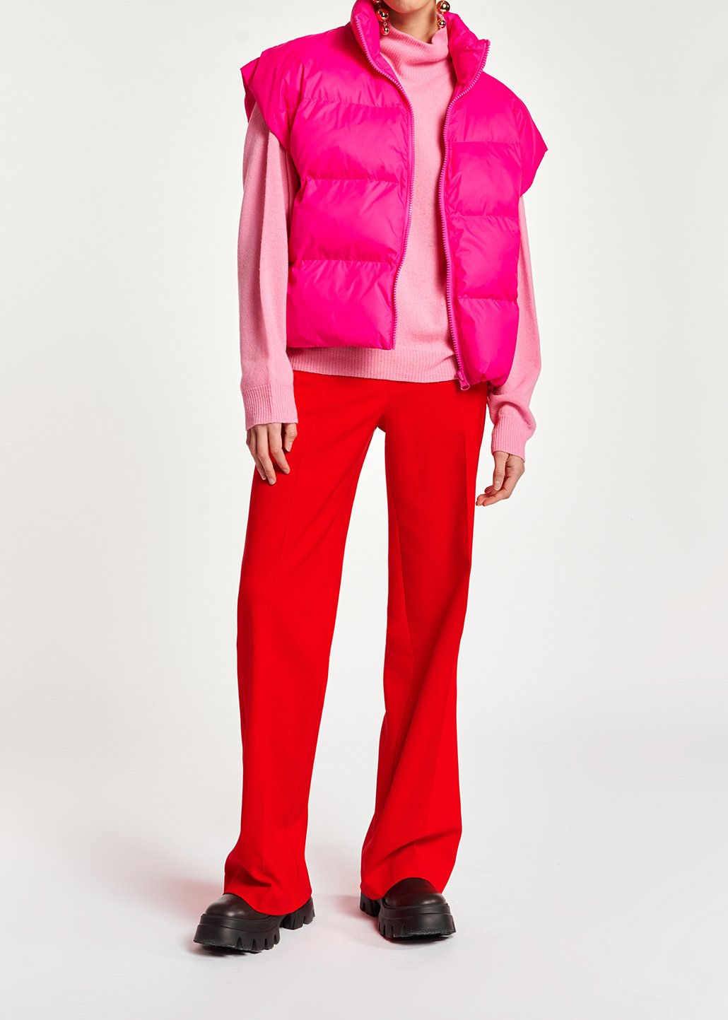 Red wide-leg high waist pants RE—SSENTIEL second-hand photo 7