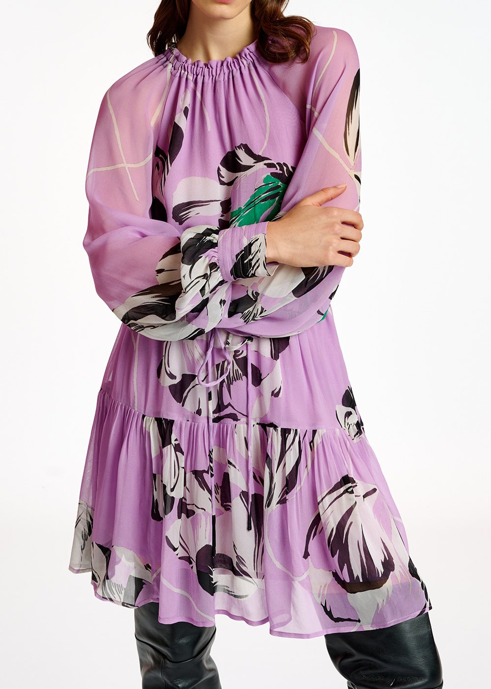 Robe mini lilas à  imprimé fleuri RE—SSENTIEL seconde main photo 4
