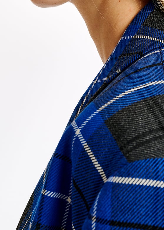 Blauw kort vest met ruitjes RE—SSENTIEL tweedehands photo 6