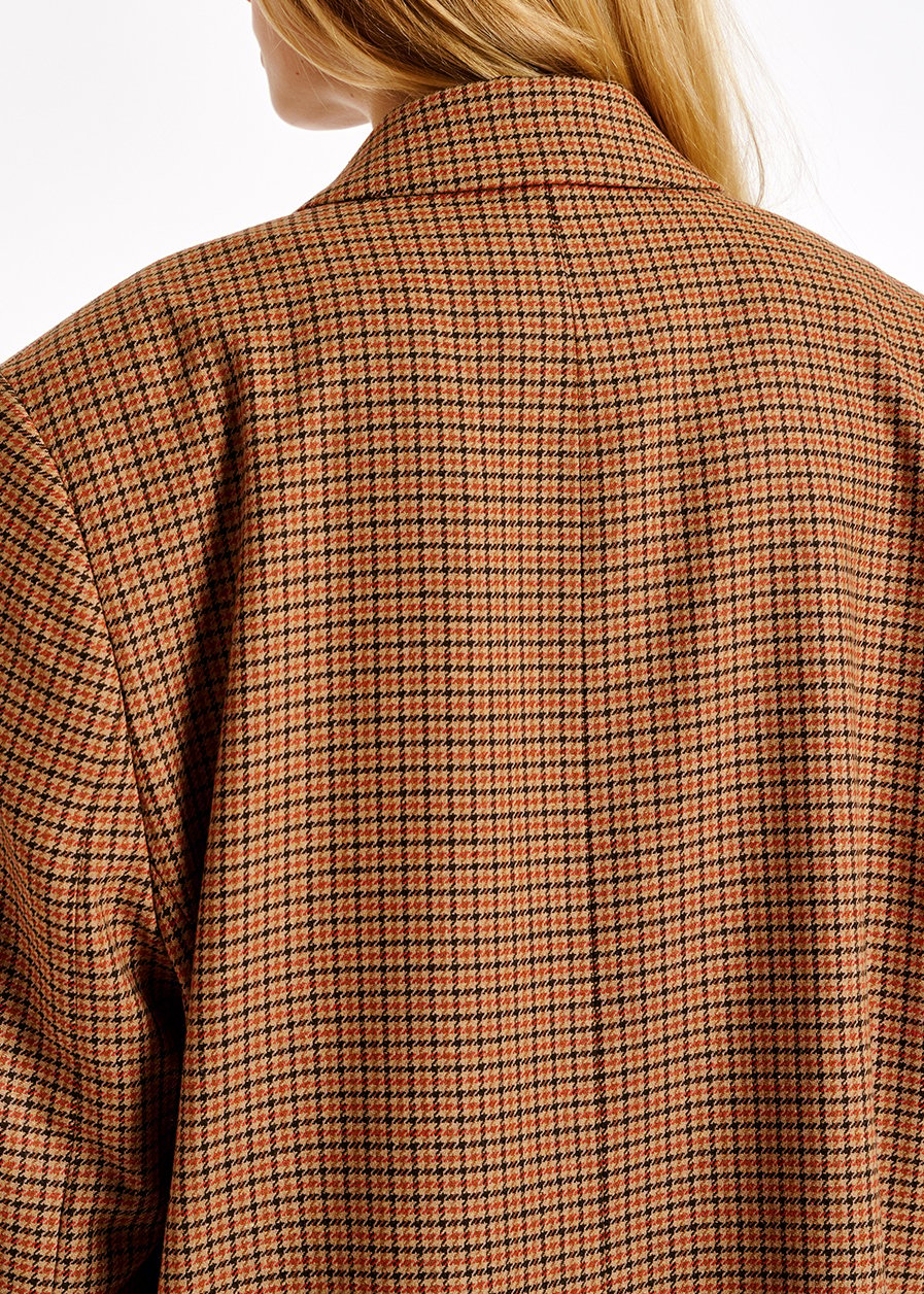 Brown check oversized-fit blazer RE—SSENTIEL second-hand photo 5