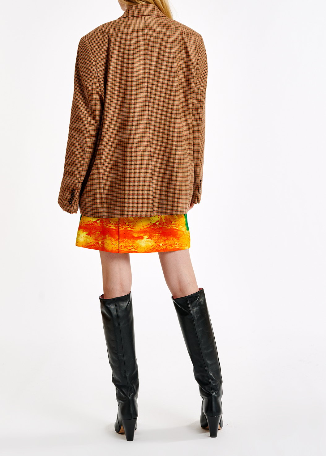 Brown check oversized-fit blazer RE—SSENTIEL second-hand photo 6