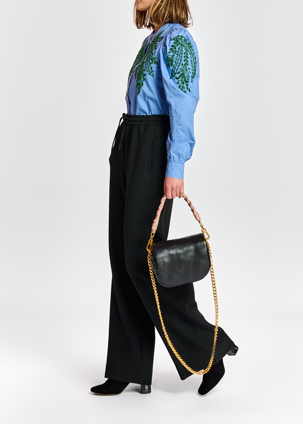 Pantalon noir à  coupe ample RE—SSENTIEL seconde main photo 5