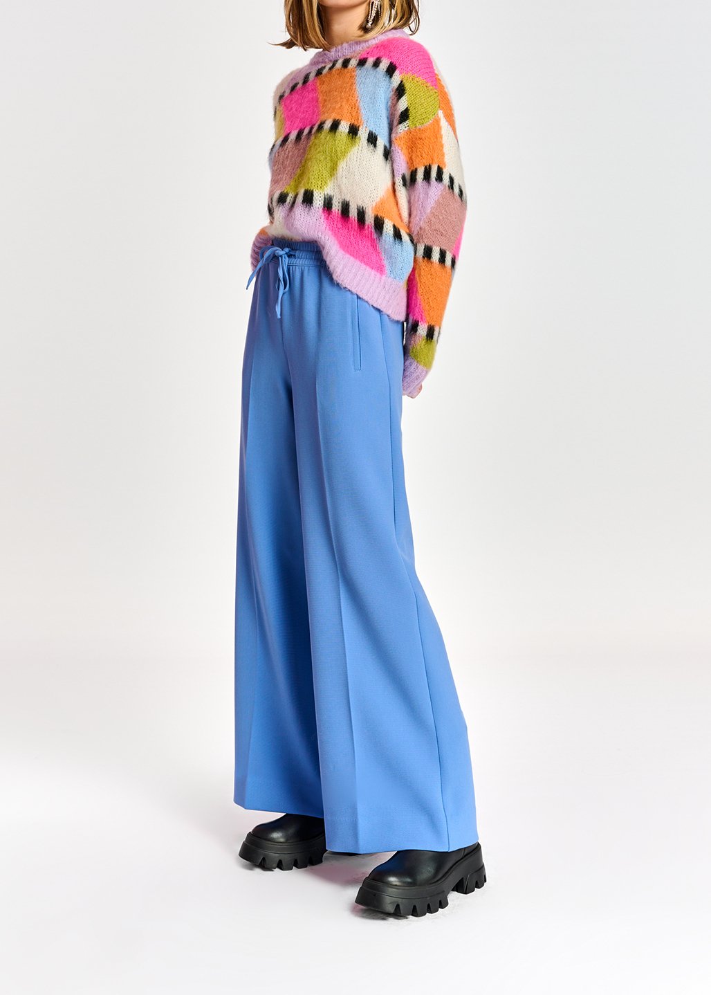 Pantalon bleu à  coupe ample RE—SSENTIEL seconde main photo 6