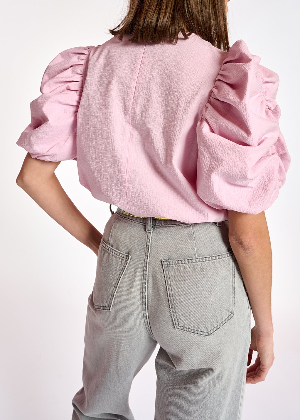 Light pink puffed sleeve top RE—SSENTIEL second-hand photo 4