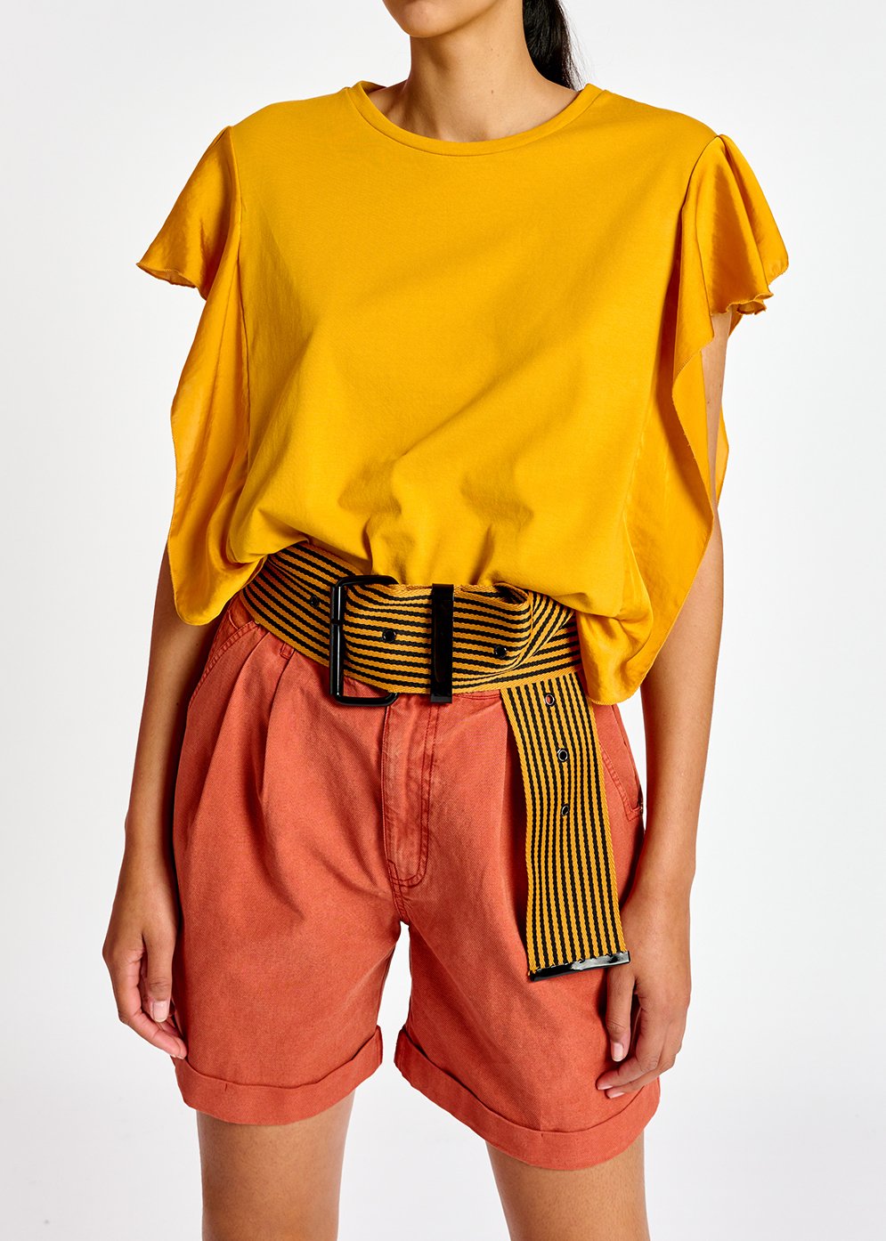 Donkeroranje jeansshort met hoge taille RE—SSENTIEL tweedehands photo 6