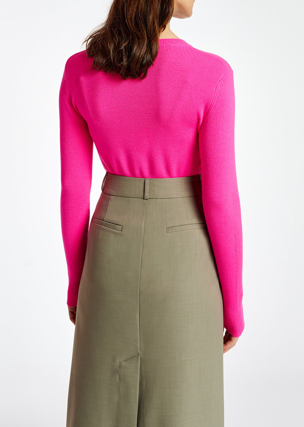 Neon pink rib-knitted sweater RE—SSENTIEL second-hand photo 5