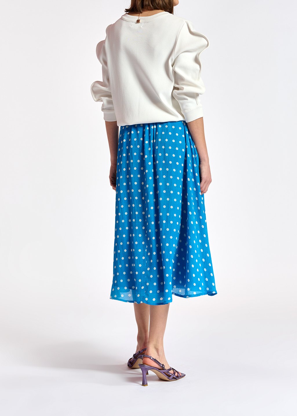 Pull blanc à  manches bouffantes RE—SSENTIEL seconde main photo 8
