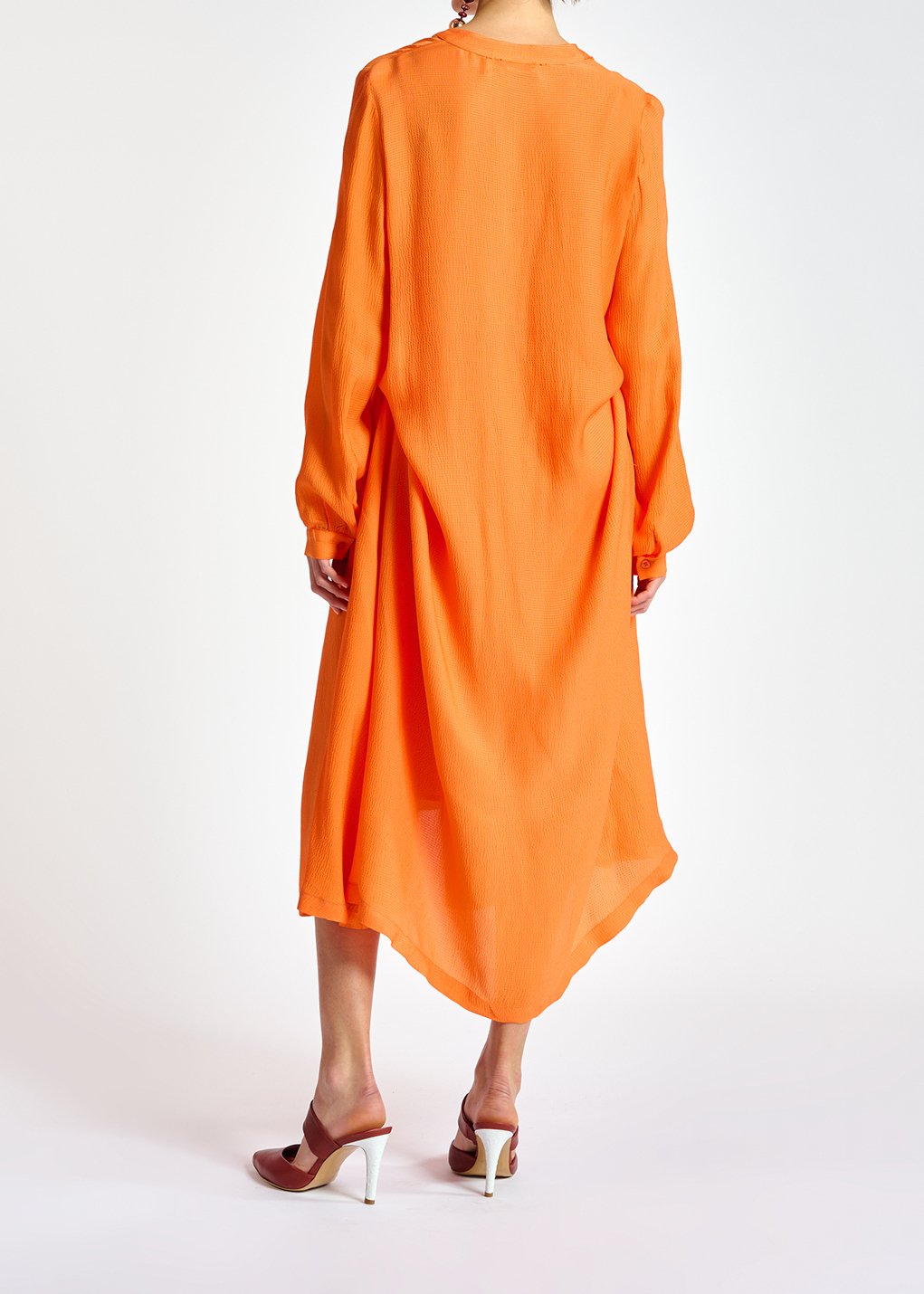 Robe chemise midi orange RE—SSENTIEL seconde main photo 4