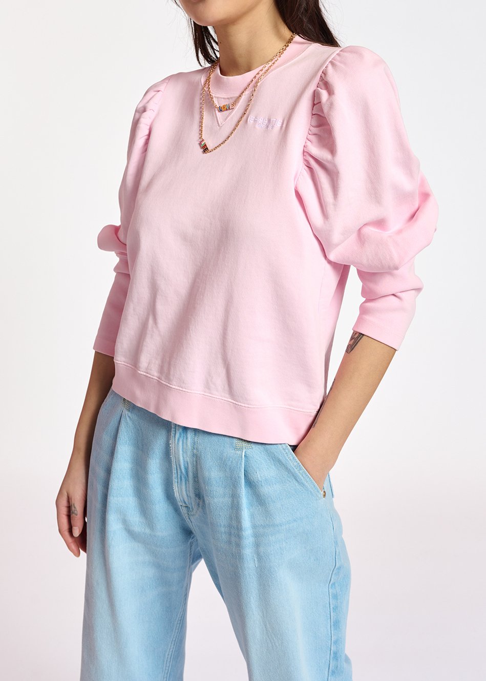 Rode sweater in biokatoenen jersey RE—SSENTIEL tweedehands photo 4
