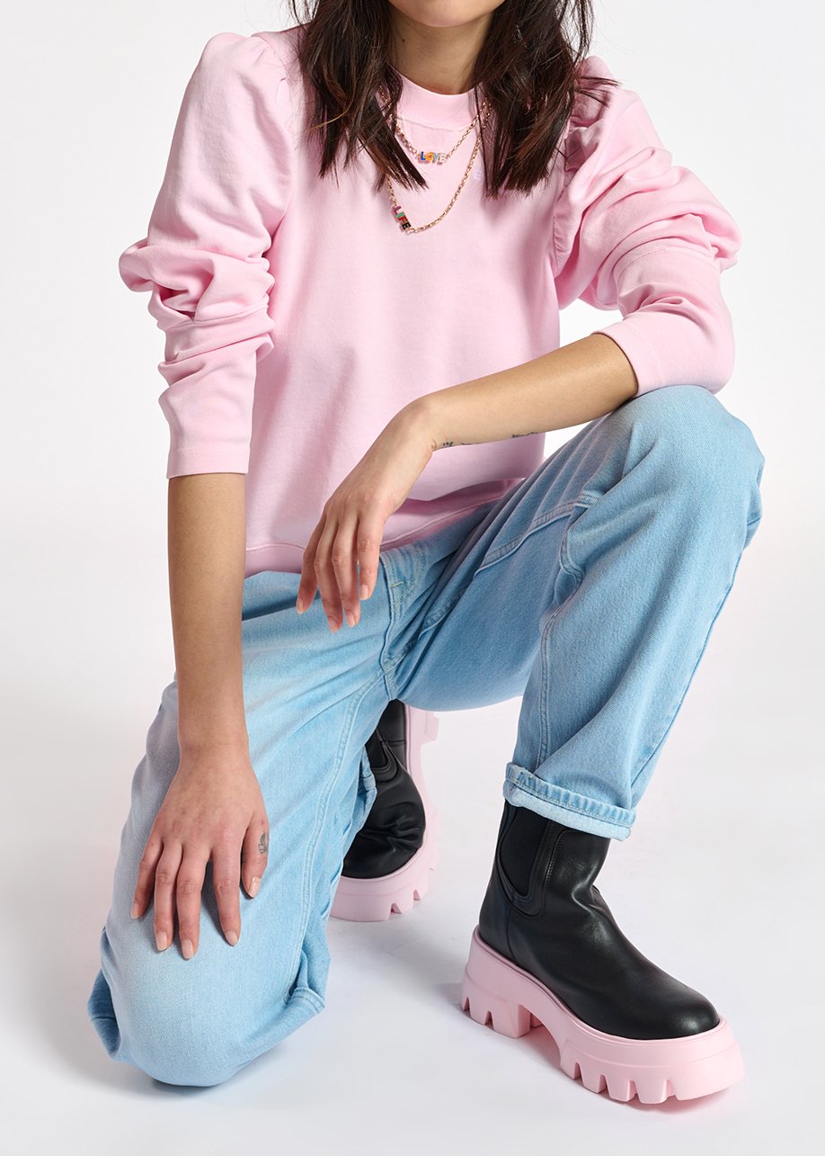 Rode sweater in biokatoenen jersey RE—SSENTIEL tweedehands photo 6