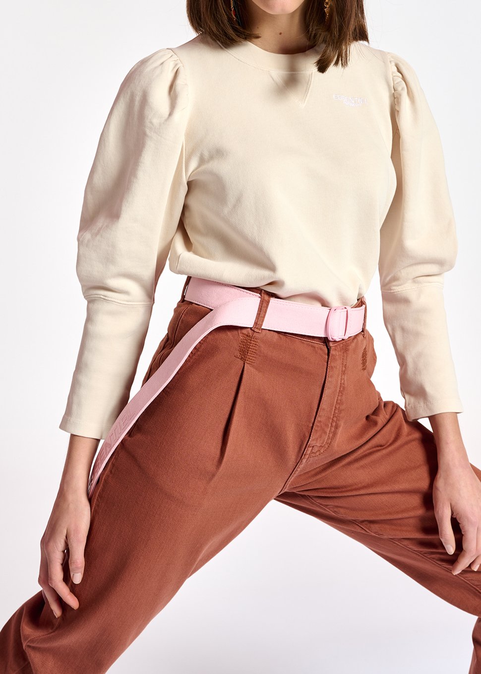 Sweatshirt blanc cassé en jersey de coton bio RE—SSENTIEL seconde main photo 3