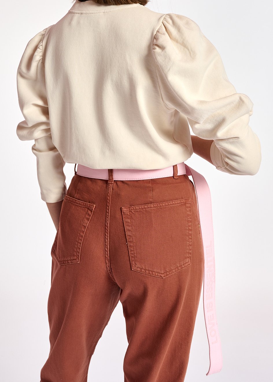 Sweatshirt blanc cassé en jersey de coton bio RE—SSENTIEL seconde main photo 7