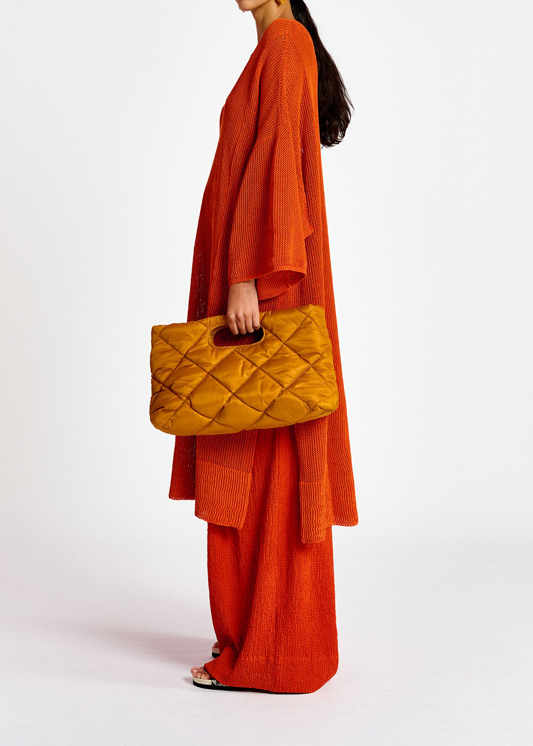 Robe caftan ample en tricot orange RE—SSENTIEL seconde main photo 5