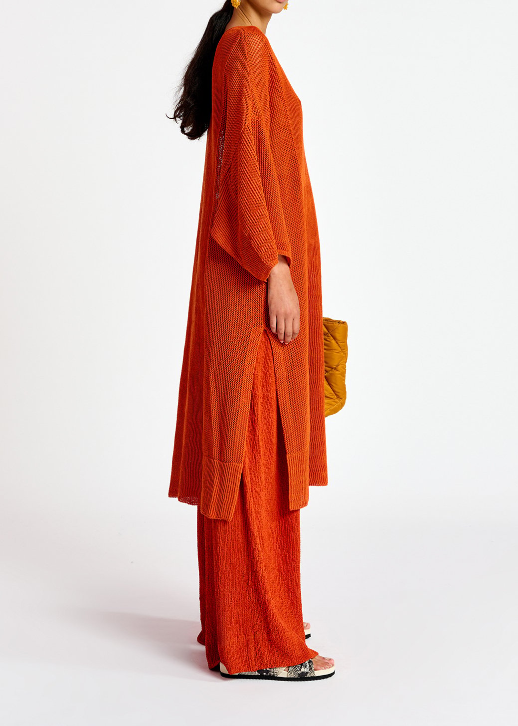 Robe caftan ample en tricot orange RE—SSENTIEL seconde main photo 6