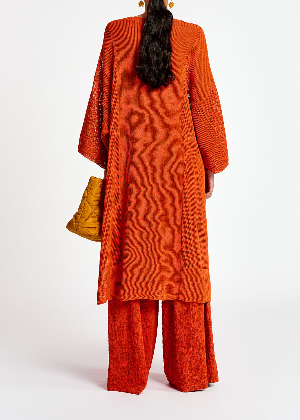 Robe caftan ample en tricot orange RE—SSENTIEL seconde main photo 7
