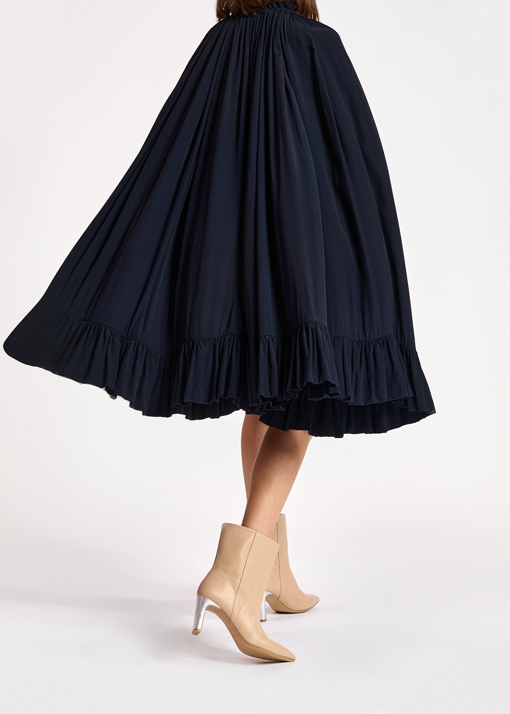 Dark blue ruffled oversized dress RE—SSENTIEL second-hand photo 6