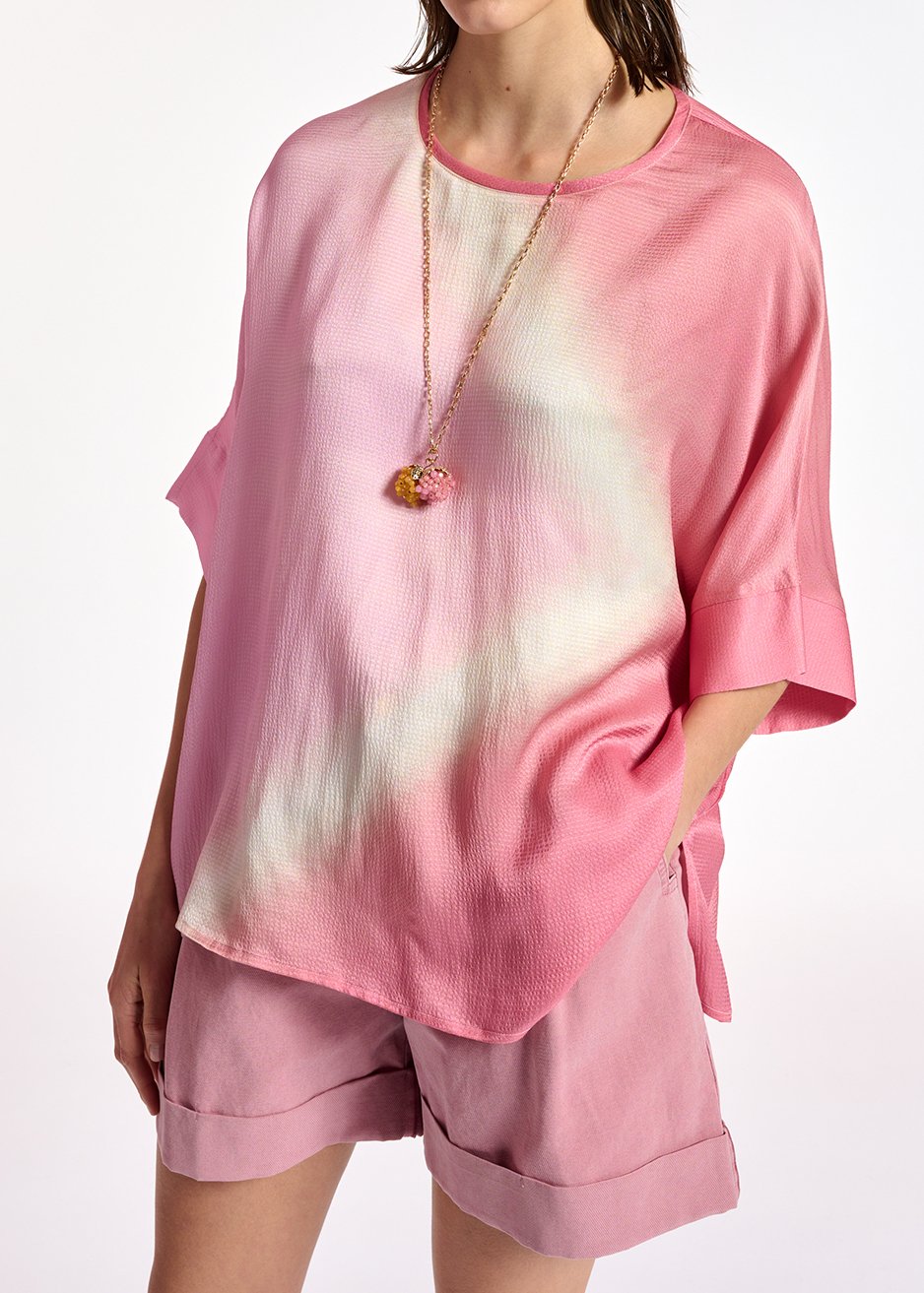 Top carré au tie-dye rose clair RE—SSENTIEL seconde main photo 3
