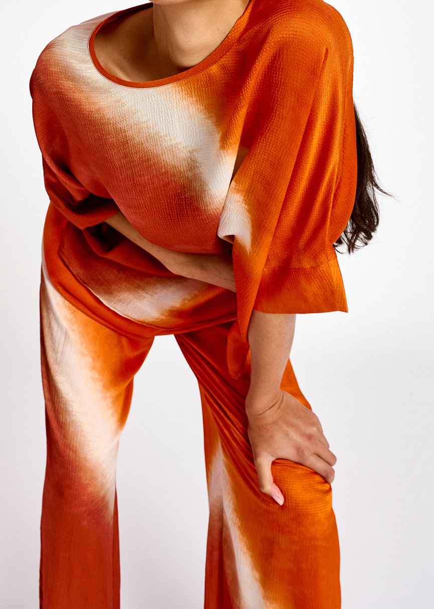 Top carré au tie-dye orange RE—SSENTIEL seconde main photo 3